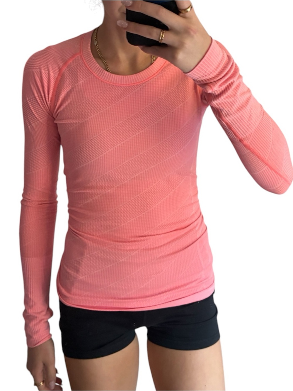 Lululemon Swiftly Tech Long Sleeve Top Coral Pink Size 6